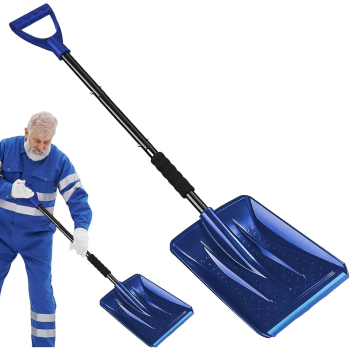 Lopata de Zapada, Flippy, Multifunctionala, Demontabila, cu Maner Antiderapant, Aluminiu, Plastic, Solutia pentru Iarna, pentru Deszapezire, 80x11x25.7 cm, Albastra [7]