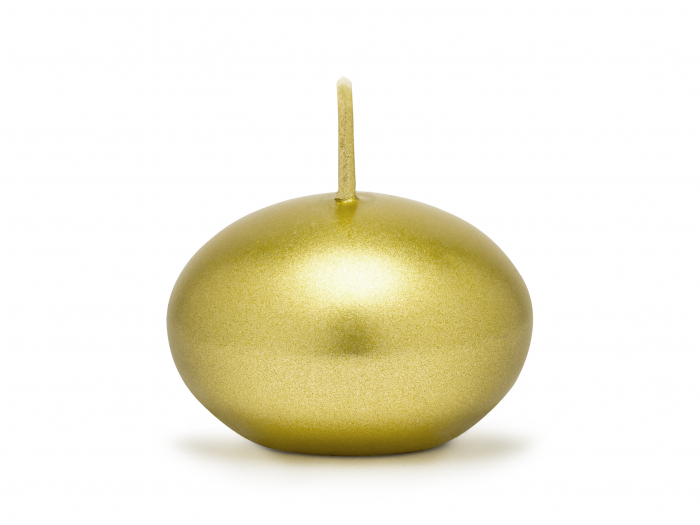 Lumânare plutitoare disc, metalic, aurie, 4cm [2]