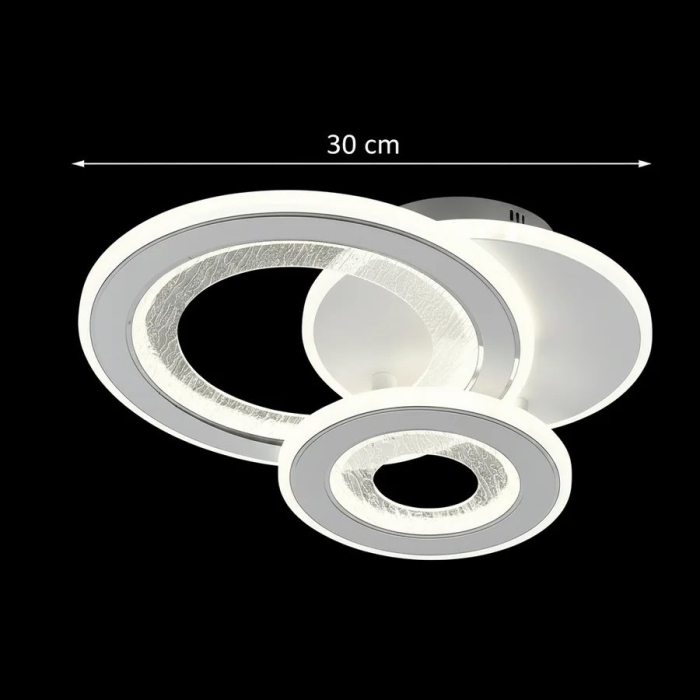 Lustra LED 53W, 3 Cercuri, lumina Rece/Calda/Neutra, Alb [3]
