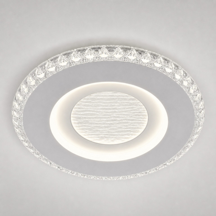 Lustra LED CELUN, 33W, Diametru 21cm, Lumina Calda/Neutra/Rece, Alb, Metal si Acril [10]