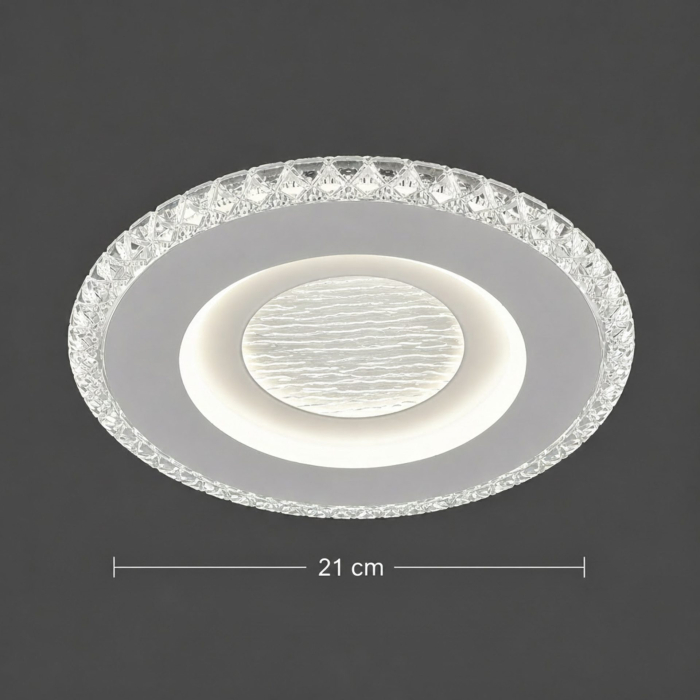 Lustra LED CELUN, 33W, Diametru 21cm, Lumina Calda/Neutra/Rece, Alb, Metal si Acril [4]