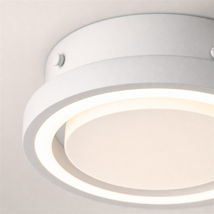 Lustra LED CELUN, 33W, Diametru 21cm, Lumina Calda/Neutra/Rece, Alb, Metal si Acril [8]