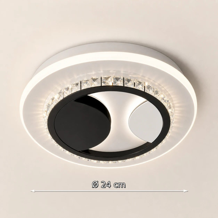 Lustra LED cu cristal ARIELLA 39W, Rotunda, Lumina Rece/Calda/Neutra, Negru [7]