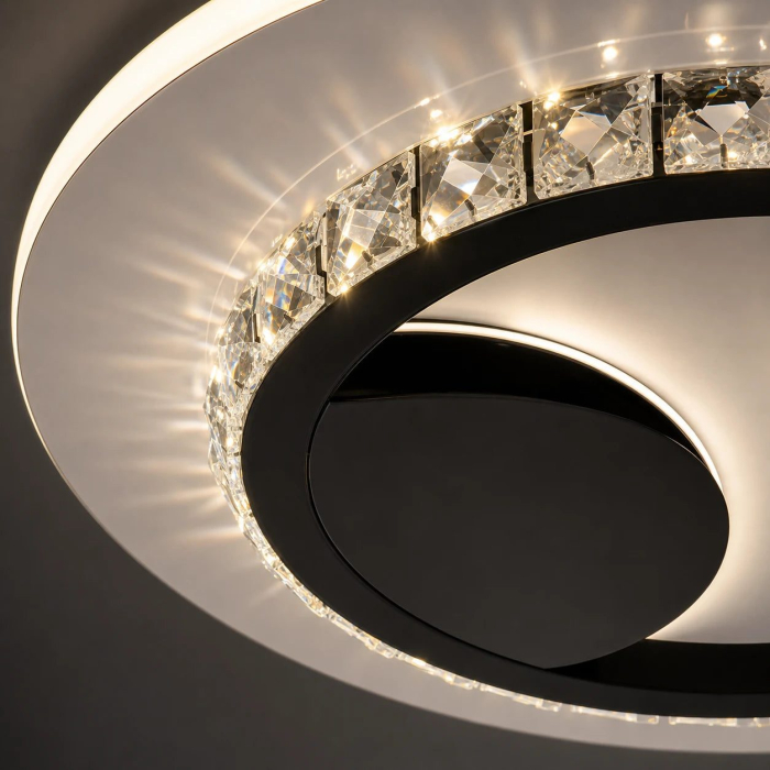 Lustra LED cu cristal ARIELLA 39W, Rotunda, Lumina Rece/Calda/Neutra, Negru [6]