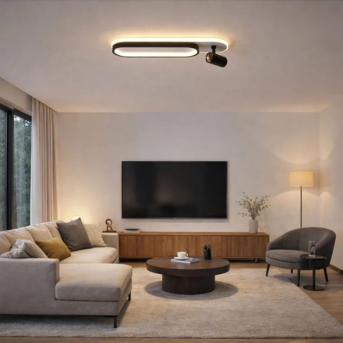 Lustra LED cu Proiector Reglabil FISSO Camilla 49W, lumina 3000/4000/6000k, Negru [5]
