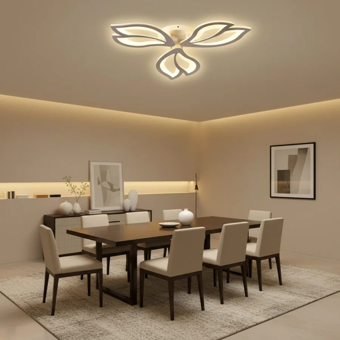 Lustra LED cu telecomanda LILY 40W, 3 Elemente, lumina Rece/Calda/Neutra, Dimabila, Alb [5]