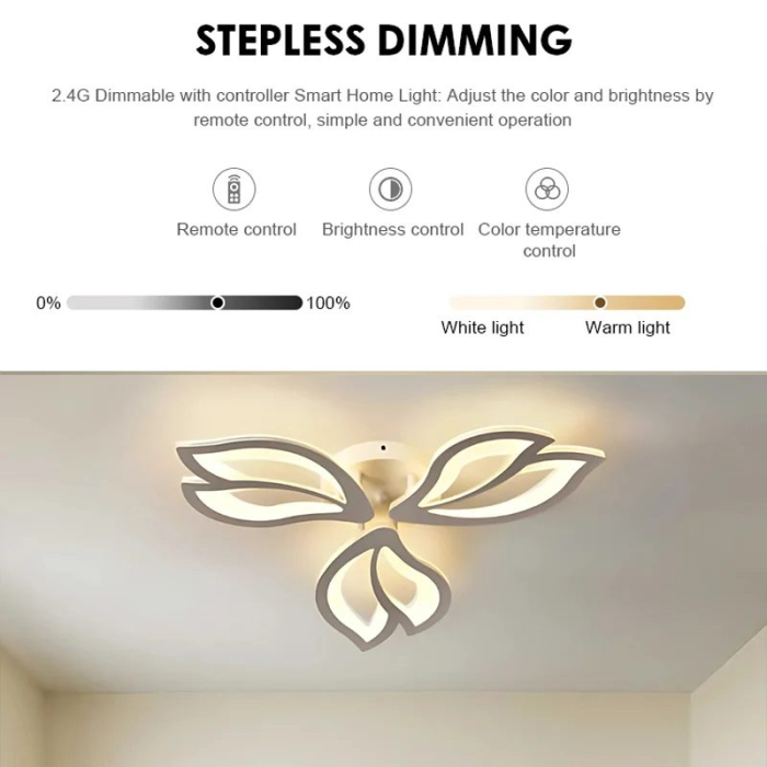 Lustra LED cu telecomanda LILY 40W, 3 Elemente, lumina Rece/Calda/Neutra, Dimabila, Alb [6]
