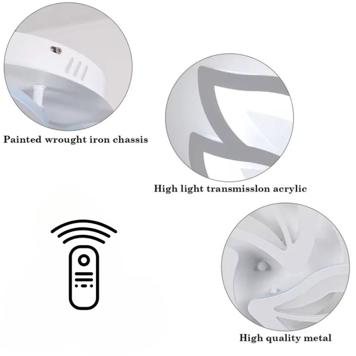Lustra LED cu telecomanda LILY 40W, 3 Elemente, lumina Rece/Calda/Neutra, Dimabila, Alb [3]