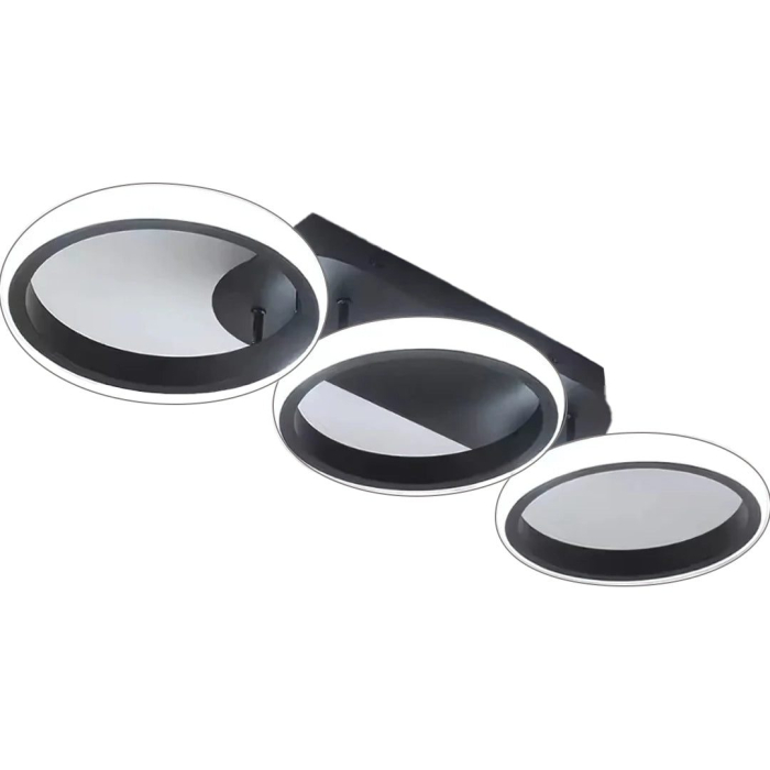 Lustra LED ELIO 24W, 3 Cercuri, Liniara, lumina Rece/Calda/Neutra, Negru [4]