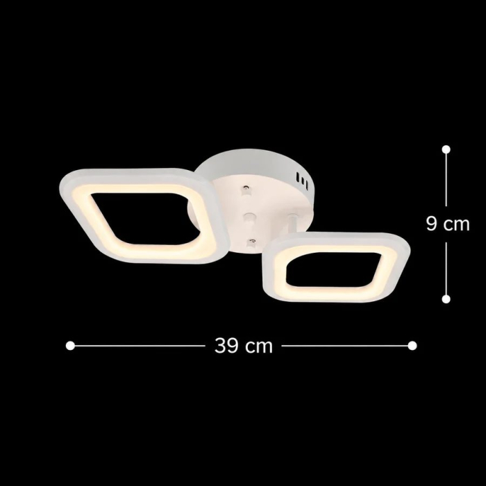 Lustra LED ERIKA 27W, 2 Patrate, lumina Neutra, Alb [4]