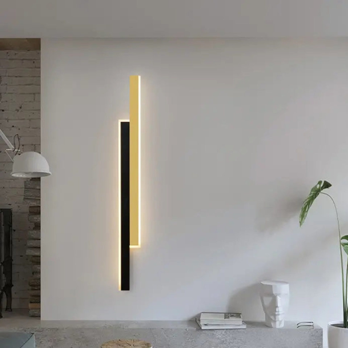 Lustra LED LINIUS 29W, 2 Elemente, Liniara, Lumina Calda/Neutra/Rece, Auriu Negru [2]