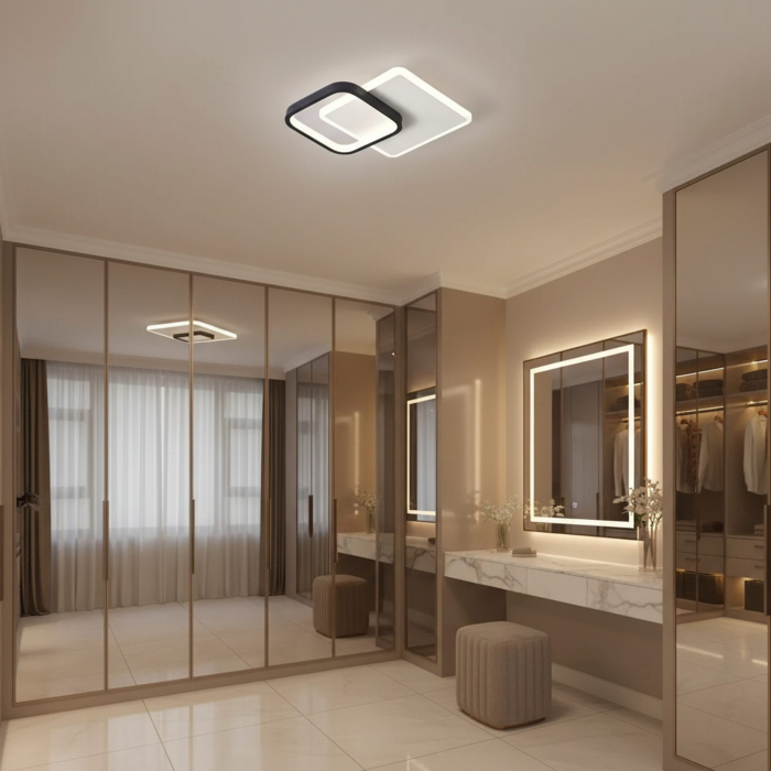 Lustra LED MARCELO 30W, lumina Rece/Calda/Neutra Alb Negru [2]