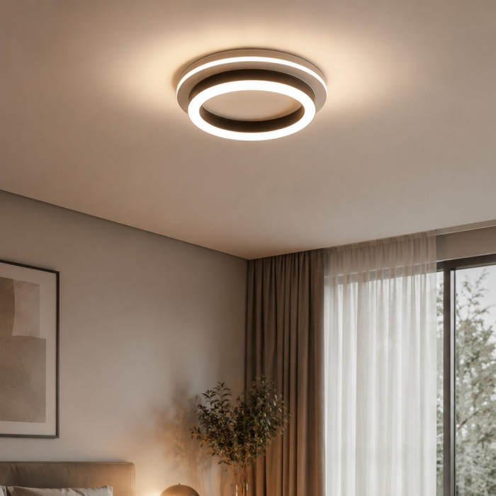 Lustra LED MODERNA 25W, Diametru 20cm, Rotunda, lumina Rece/Calda/Neutra, Negru [10]