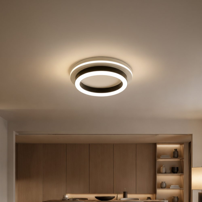 Lustra LED MODERNA 25W, Diametru 20cm, Rotunda, lumina Rece/Calda/Neutra, Negru [5]