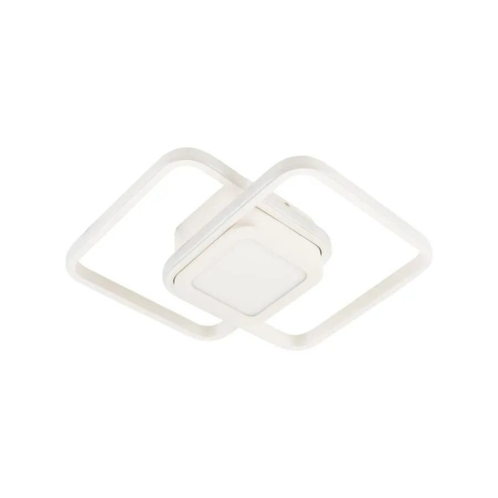 Lustra LED Moderna DUOFORM, Flippy, 21W, Design Geometric cu 3 Patrate, Lumina Calda/Neutra/Rece, Alb [16]