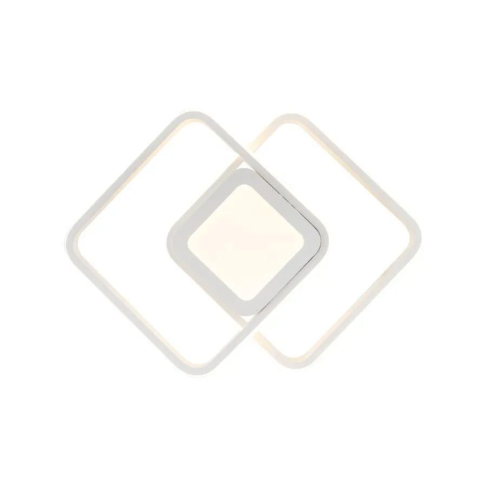 Lustra LED Moderna DUOFORM, Flippy, 21W, Design Geometric cu 3 Patrate, Lumina Calda/Neutra/Rece, Alb [17]