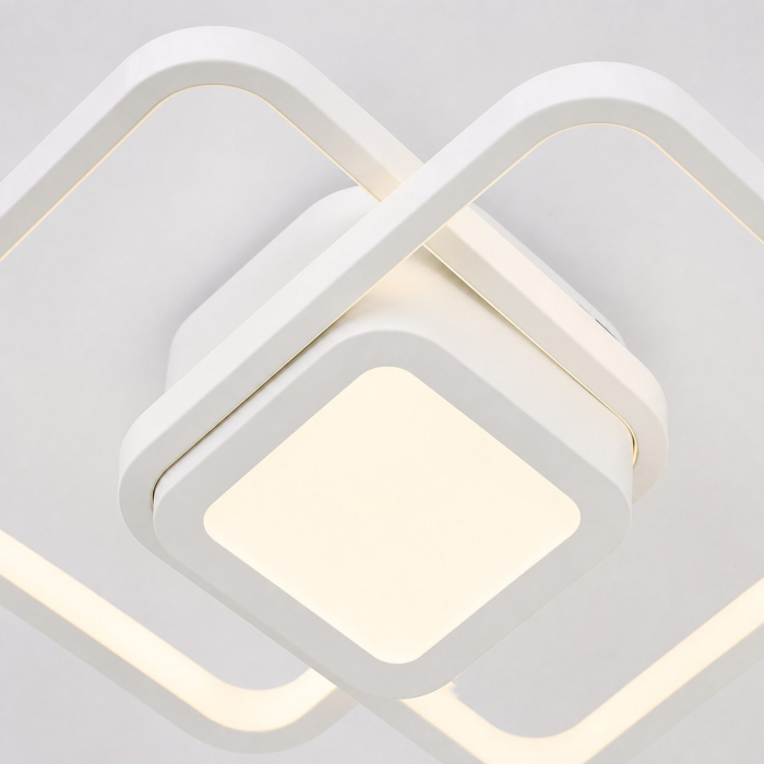 Lustra LED Moderna DUOFORM, Flippy, 21W, Design Geometric cu 3 Patrate, Lumina Calda/Neutra/Rece, Alb [3]