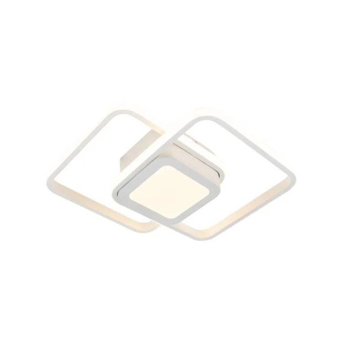 Lustra LED Moderna DUOFORM, Flippy, 21W, Design Geometric cu 3 Patrate, Lumina Calda/Neutra/Rece, Alb [15]