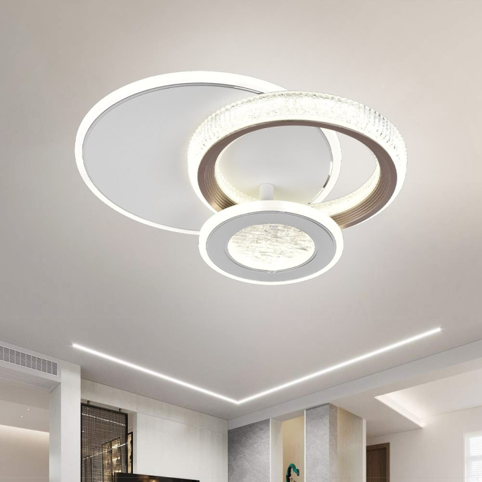 Lustra LED NYXORA 44W, 3 Cercuri, lumina Rece/Calda/Neutra, Alb [9]
