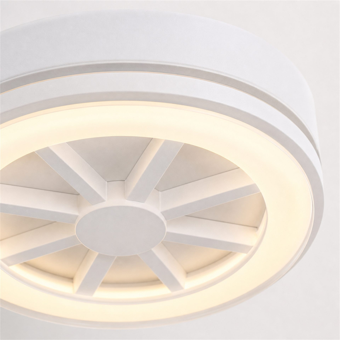 Lustra LED ROUE, 27W, Diametru 20cm, Lumina Calda/Neutra/Rece, Alb, Metal si Acril [5]