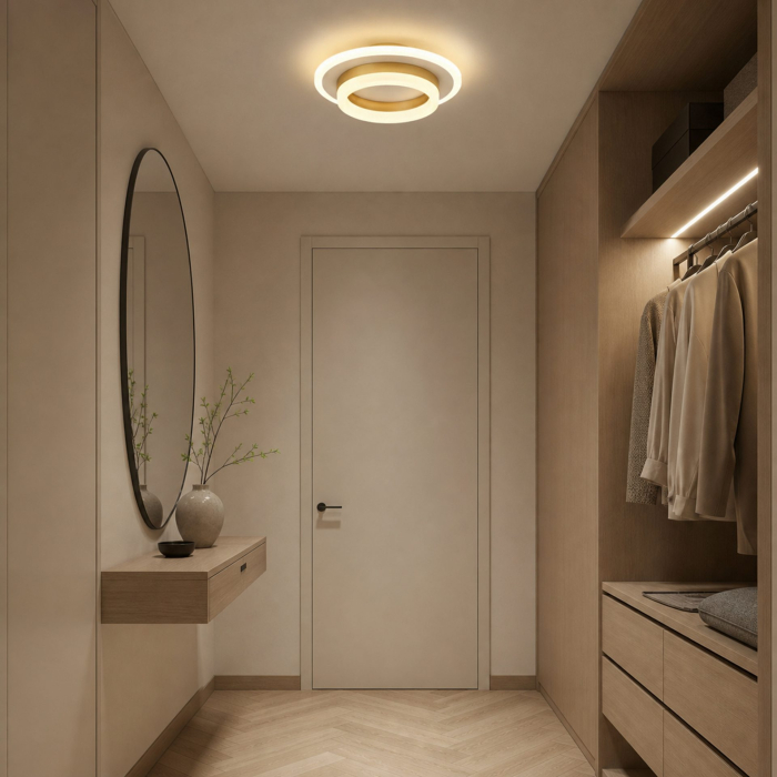 Lustra LED SOLENA ROTONDA 21W, Diametru 20cm, lumina Rece/Calda/Neutra, Alb Auriu [7]