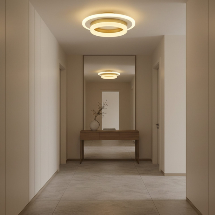 Lustra LED SOLENA ROTONDA 21W, Diametru 20cm, lumina Rece/Calda/Neutra, Alb Auriu [3]