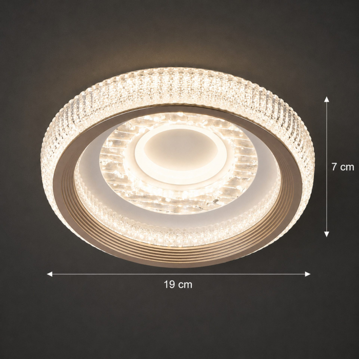 Lustra LED TIRE, 29W, Diametru 19cm, Lumina Calda/Neutra/Rece, Alb, Metal si Acril [4]