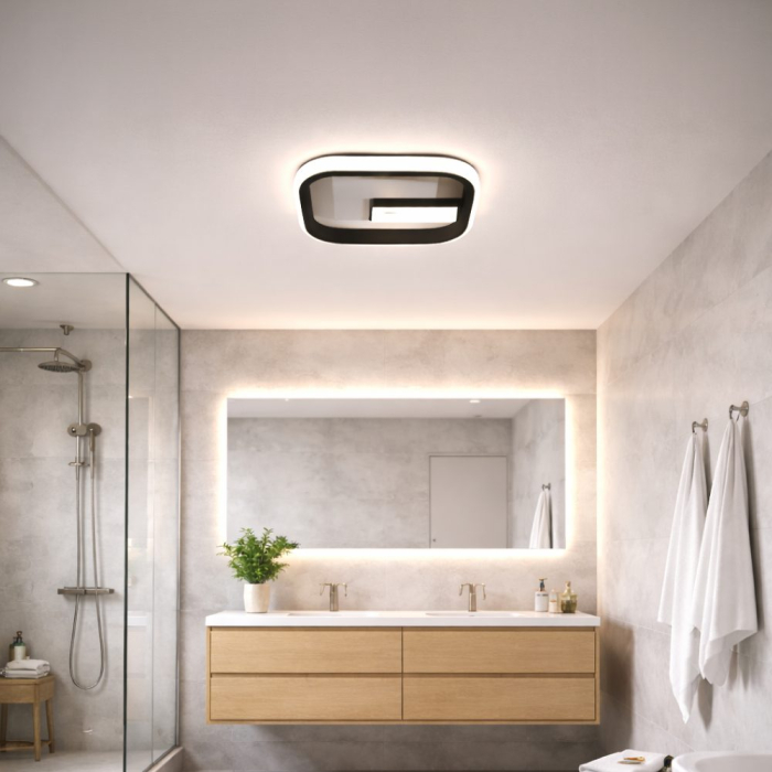 Lustra LED VICTORIA 19W, Patrata, lumina Rece/Calda/Neutra, Negru, Alb [13]