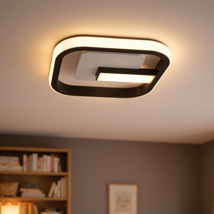 Lustra LED VICTORIA 19W, Patrata, lumina Rece/Calda/Neutra, Negru, Alb [6]