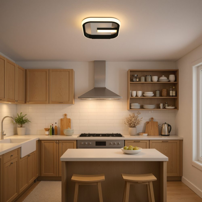 Lustra LED VICTORIA 19W, Patrata, lumina Rece/Calda/Neutra, Negru, Alb [12]