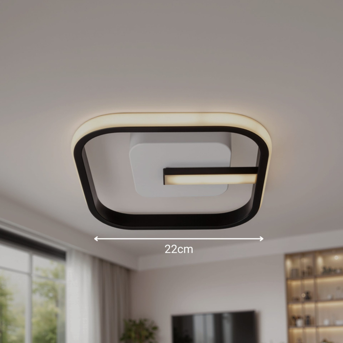 Lustra LED VICTORIA 19W, Patrata, lumina Rece/Calda/Neutra, Negru, Alb [9]