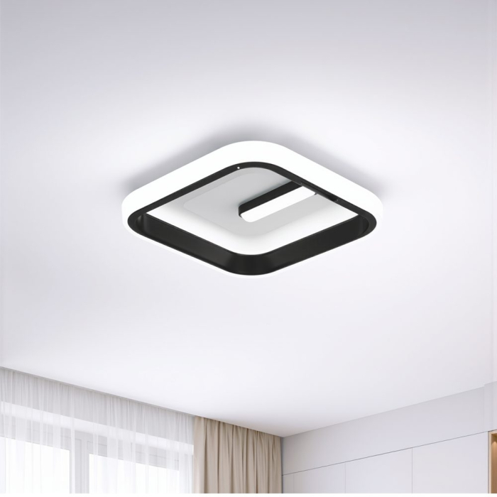 Lustra LED VICTORIA 19W, Patrata, lumina Rece/Calda/Neutra, Negru, Alb [5]