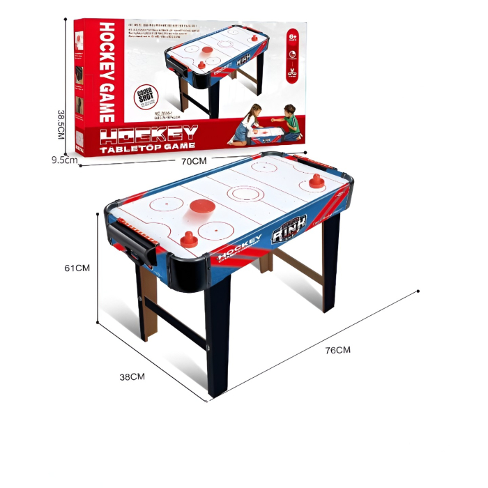Masa Air Hockey Graffiti cu Picioare Lungi, Flippy, PVC, 2 Pucuri, Tabela Scor, 2 Impingatoare, 76x38x61 cm, Albastru [2]