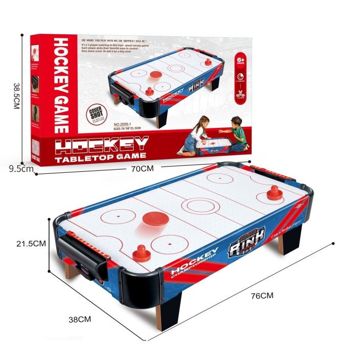 Masa Air Hockey Graffiti cu Picioare Scurte, Flippy, PVC, 2 Pucuri, Tabela Scor, 2 Impingatoare, 76x38x21.5 cm, Albastru [2]