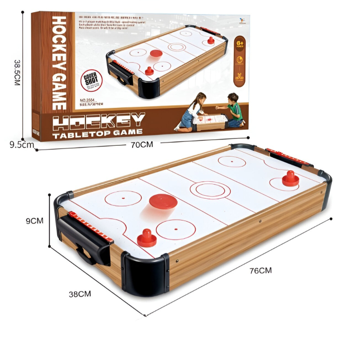 Masa Air Hockey Graffiti fara Picioare, Flippy, Lemn, 2 Pucuri, Tabela Scor, 2 Impingatoare, 76x38x9 cm, Maro [5]