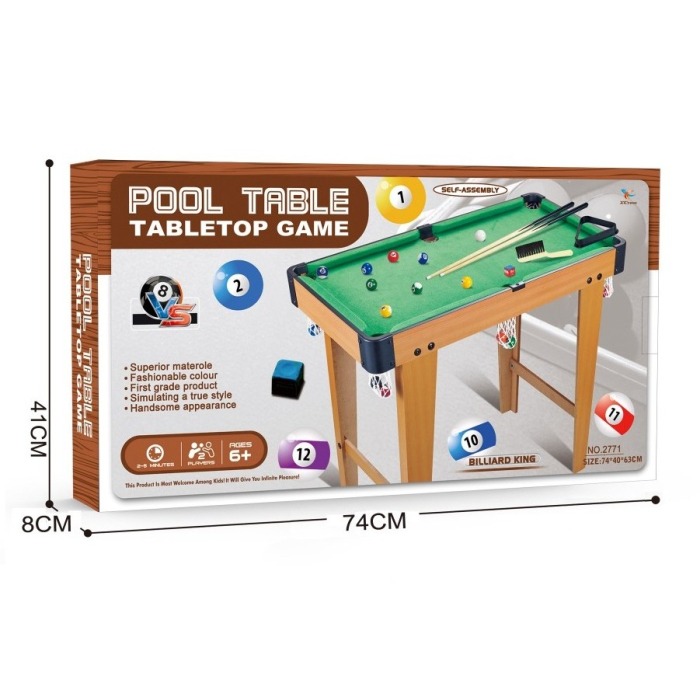 Masa de Biliard, Flippy, cu Picioare, +6 Ani, 74 x 63 x 40 cm, din Lemn/ABS, Maro/Verde [3]