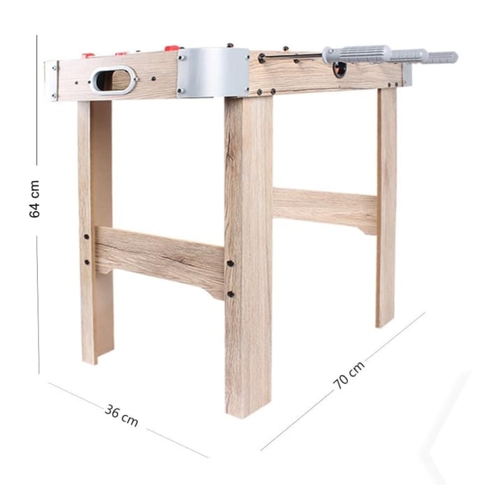 Masa de Fotbal cu Teren si 18 Jucatori Flippy, 6 Manere, cu Tablou pentru Scor, din Metal, Lemn si ABS, 70 x 36 x 64 cm, cu Picioare, pentru copii/adulti, Gri [4]