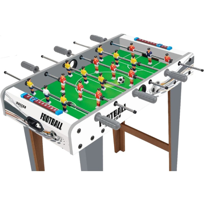 Masa de fotbal cu teren si 18 jucatori Flippy, 6 manere, cu Tablou Scor, din Metal, Lemn si ABS, 69 x 36.5 x 23 cm, cu Picioare, Design Multicolor, pentru copii/adulti [1]