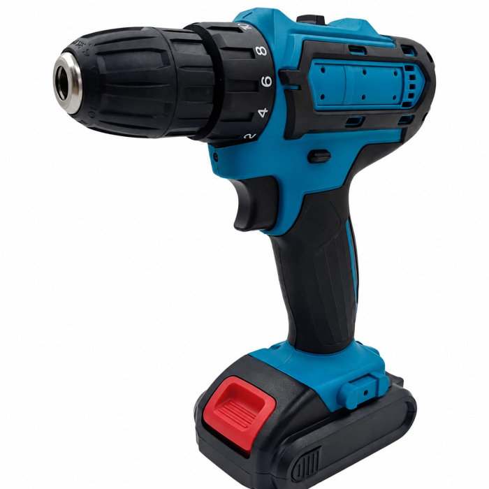 Masina de Gaurit Electrica Portabila, Flippy,  28 piese, 2 baterii, Incarcator, 300 W, Accesorii Multifunctionale, Surubelnita Electrica, Solutie pentru Bricolaj si Gospodarie, 42 x 34 x 10 cm, Albast [5]