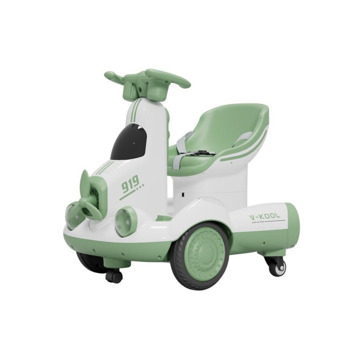 Masinuta Electrica, Flippy, pe 4 Roti, cu Telecomanda, Lumini Led si Muzica, +2 ani, Inaltime Reglabila, Verde [1]