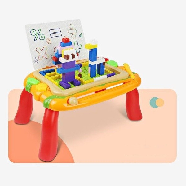 Masuta educativa pentru desenat si construit, 2 in 1, Flippy, 150 de piese de constructie incluse [4]