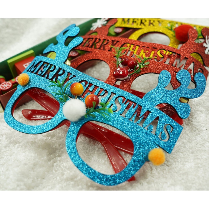 Ochelari petrecere de Craciun, Albastru, din Plastic si Poliester, Flippy [7]