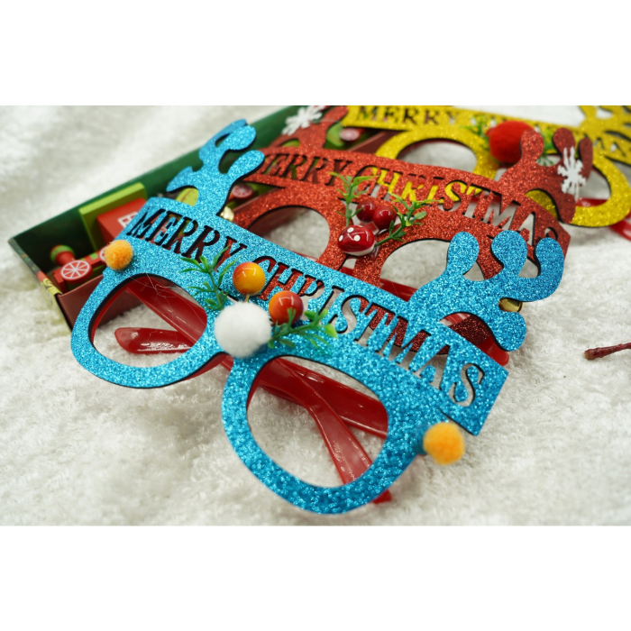 Ochelari petrecere de Craciun, Albastru, din Plastic si Poliester, Flippy [2]
