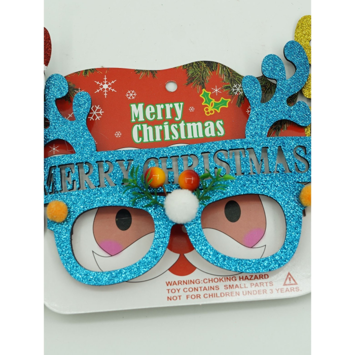 Ochelari petrecere de Craciun, Albastru, din Plastic si Poliester, Flippy [4]