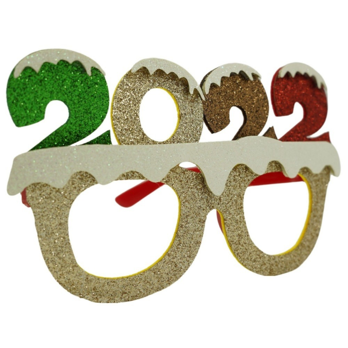 Ochelari petrecere de Revelion, 2022, Bej, din Plastic si Poliester, Flippy [1]