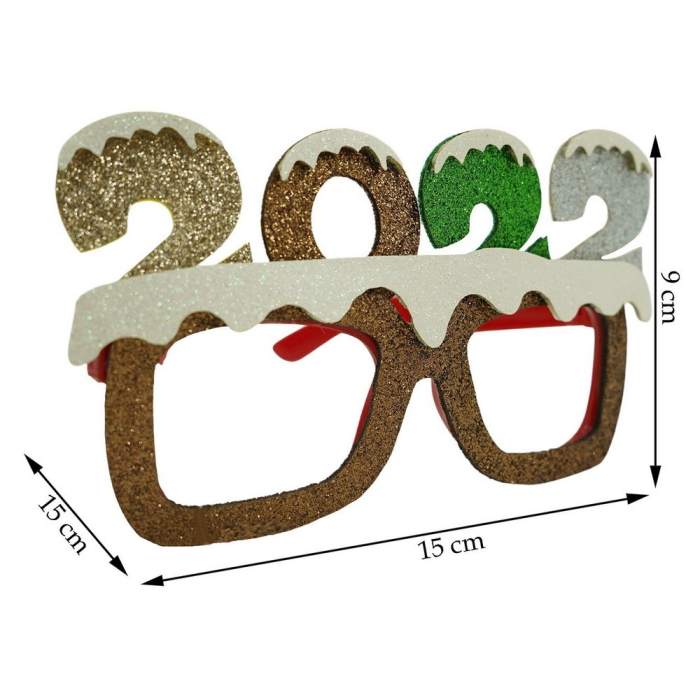 Ochelari petrecere de Revelion, 2022, Maro, din Plastic si Poliester, Flippy [8]