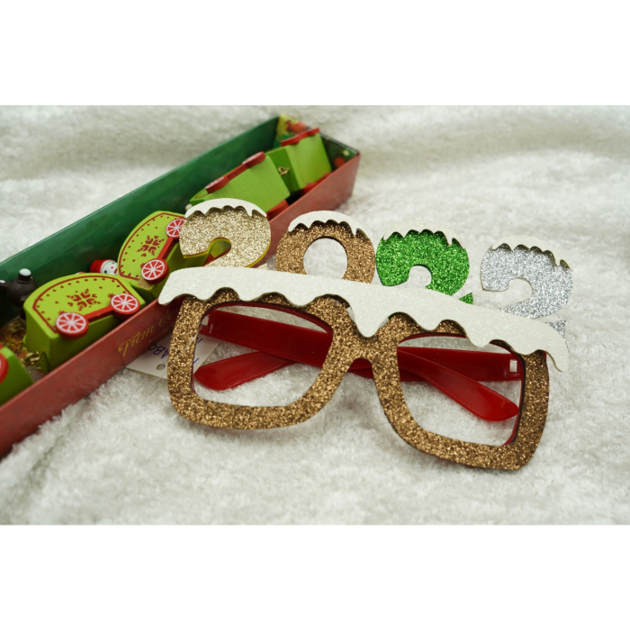 Ochelari petrecere de Revelion, 2022, Maro, din Plastic si Poliester, Flippy [1]