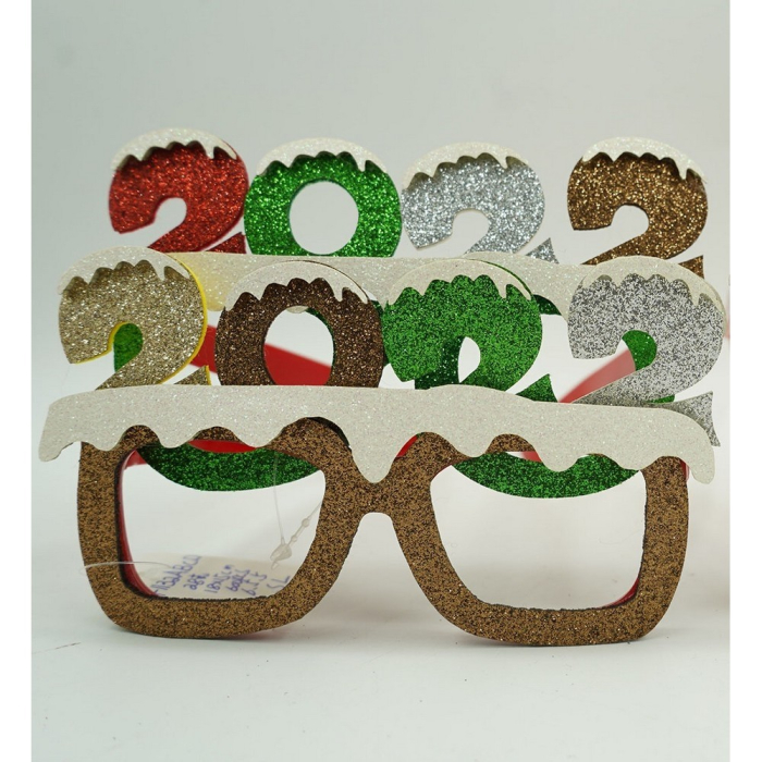 Ochelari petrecere de Revelion, 2022, Maro, din Plastic si Poliester, Flippy [6]