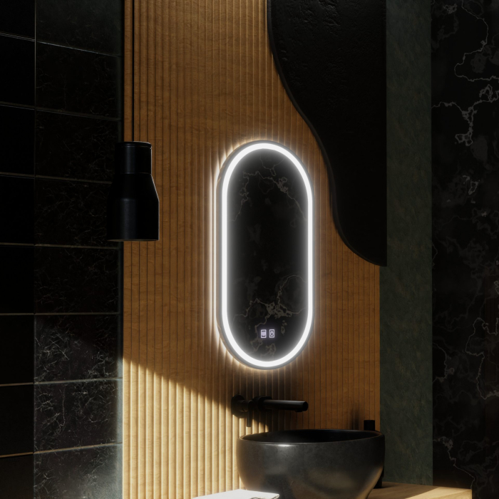 Oglinda LED Ovala, 45x65cm, Velara Touch, Sistem Dezaburire, Dimabila [8]