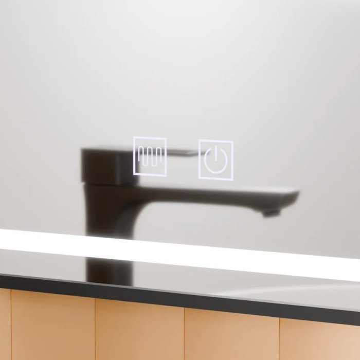 Oglinda LED Rectangulara, 45x60cm, EDGE Touch, Sistem Dezaburire, Rama Neagra [2]